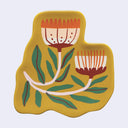 Decorative trinket tray with floral design on a yellow background