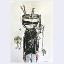 Illustration of a man in a suit with a bowl of ramen where his head would be.