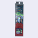 Package of pencils with illustrations of dinosaurs on them.