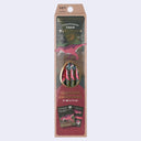 Packaged product with dinosaur illustration on a white background