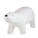 White polar bear figurine on a white background