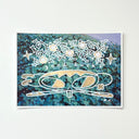 Paint marker illustration atop of a printed photograph of a cartoon character with her legs in a split and text above her that reads "good luck"