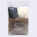 Back view of needle felting kit, with all the acrylic fiber needed and eyes.