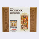 Product packaging for Floral Corner Book Nook, with an image of the final assembled product on brown box.