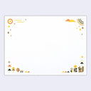 Inside of a white greeting card with no text but an illustrated border of nature imagery.