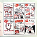 Comic book page with illustrations and text about an 'Emotional State Fair' with various attractions by Gemma Correll.