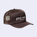 Warm brown colored hat with "giant robot" written along the front in white cursive, and "since 1994" written below in plain capital font.