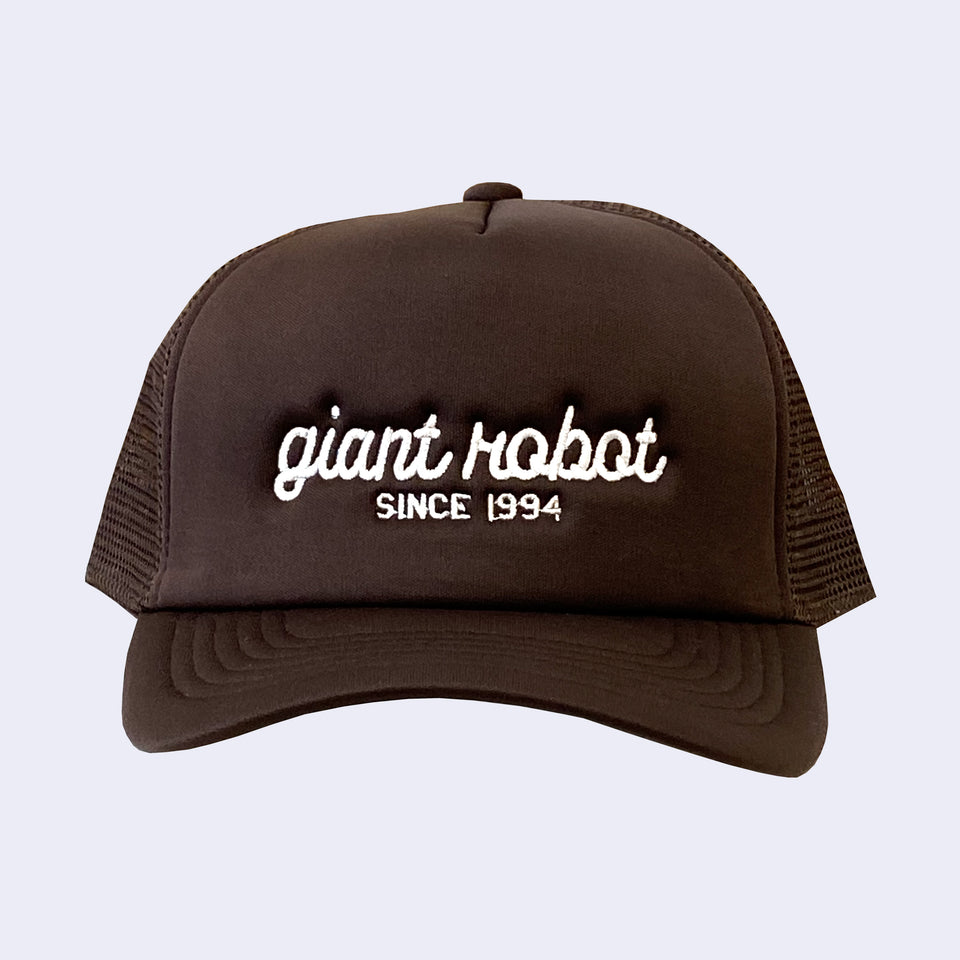 Giant Robot - Cursive Mesh Hat (Brown) – GiantRobotStore