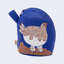 Grouse Bird Gusset Zip Pouch/Bag (Blue)