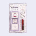 Hancoco slide stamp set packaging on a light purple background