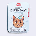 Kiko Kikkerland birthday cat kit packaging on a light gray background