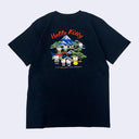 Navy blue t-shirt with Hello Kitty and friends graphic on a white background