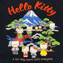 Hello Kitty-themed design with Mount Fuji and traditional Japanese elements on a black background.