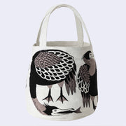 Heron w/ Fish Tote Bag (Beige)