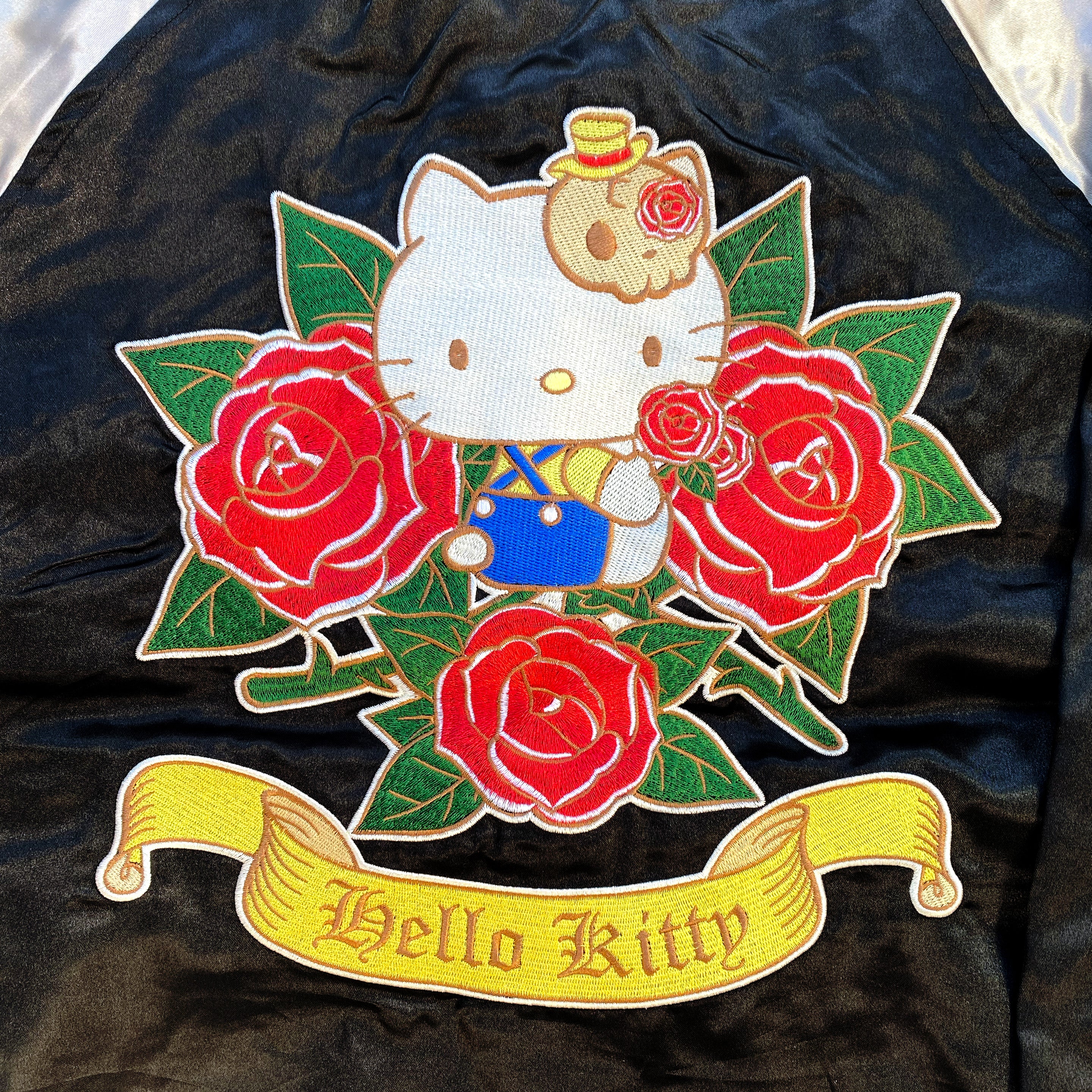 Hello Kitty スタジャン1976年 Sanrio - Hello Kitty Sukajan Bomber Jacket (Black) – GiantRobotStore
