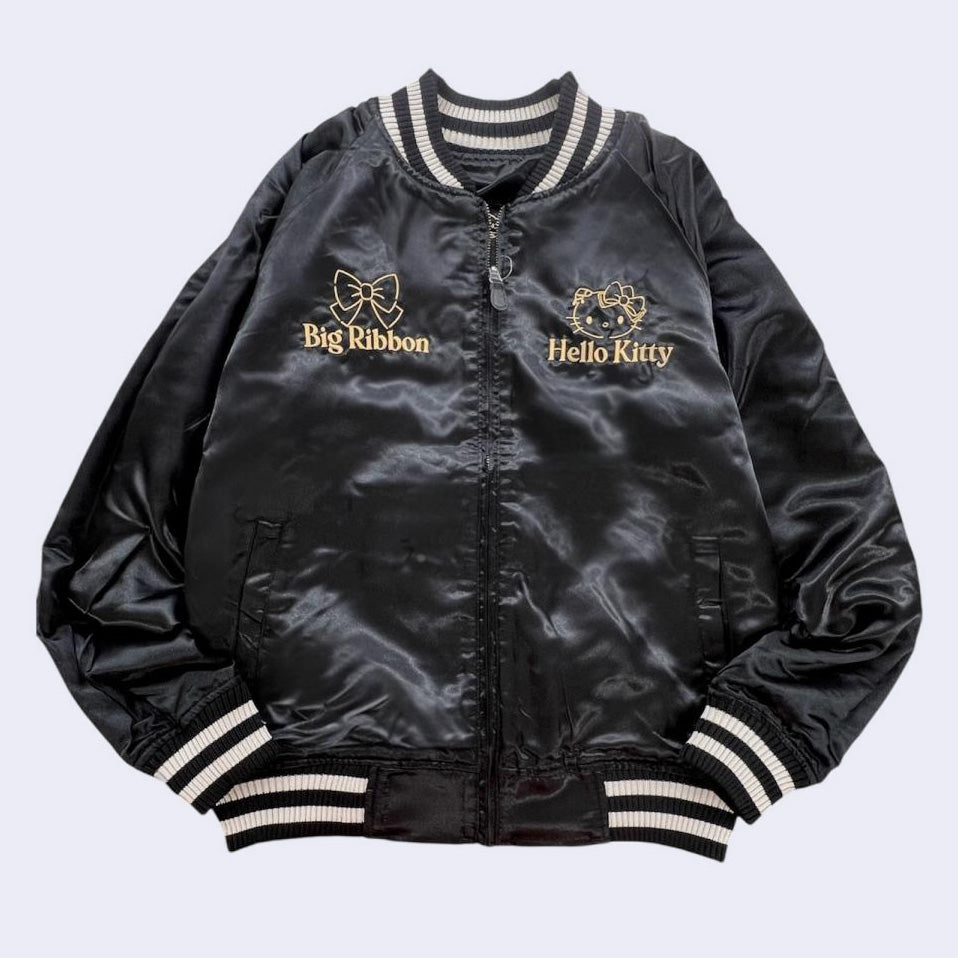 Sanrio - Hello Kitty Sukajan Bomber Jacket (Reversible - Black