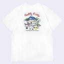 White t-shirt with Hello Kitty and friends graphic on a light gray background