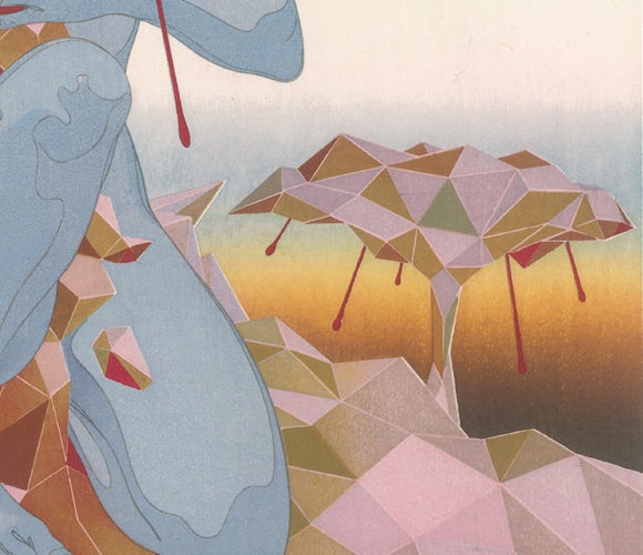 Detail photo of "Parasola" displaying the texture of the paper.