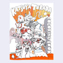 Coloring book cover with illustrations and text 'Katjuya Terada Coloring Book' on a white background