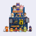 Collection of Bob's Burgers keychains displayed in front of their packaging