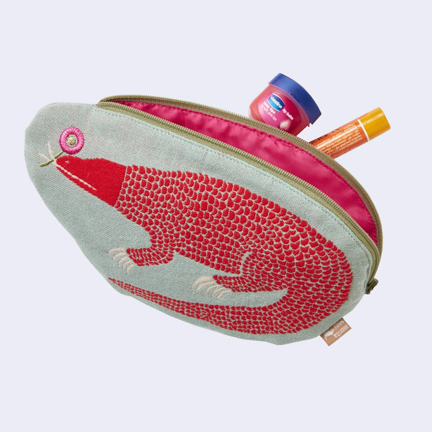 Komodo Dragon Zip Pouch/Bag (Sage Green)