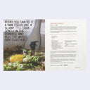 Recipe card from a cookbook with a photo and recipe for abalone porridge.