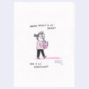 Cartoon illustration of a person sipping on a drink through a straw with text that reads "having myself a lil' drinky and a lil' overthinky"