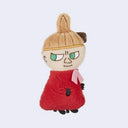 Plush doll of Little My character wearing a red outfit with a mischievous expression 