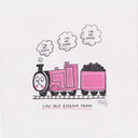 Cartoon train with a sad expression and text bubbles saying 'I'm no good' on a white background.