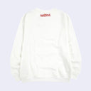Back view of sweater, featuring a small logo graphic of Urusei Yatsura, written in Kanji in the upper middle.