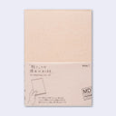 Beige paper notebook cover formatted for an A5 size notebook, with a sleeve with product information.