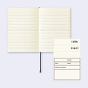 Open notebook with lined pages and an extra sheet labeled 'Idea Diary'