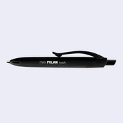 Black pen with 'mini MILAN touch' text on a white background