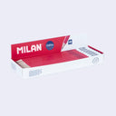 Box of 24 graphite pencils with a red and pink wooden body and branding that reads "nata / milan"