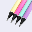 Close up of sharpened graphite pencils with black wood and colorful bodies.