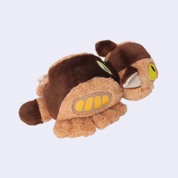 Plush catbus viewed from above.