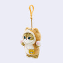 Plush keychain in the shape of a cute animal with a white background