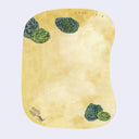 Vintage-style postcard with green broomcorn millet plants on a yellow background, featuring the brand 'Morita MiW.
