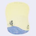 Postcard with a tiny deer illustration on a yellow background