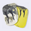 2 rounded corner postcards with artwork of a tiger in a forest at night with a full moon. Backside is greenish yellow with tree silhouettes.