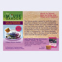 Mouse Garden product packaging with text and images of a glass terrarium and flower seeds.