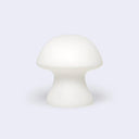 White mushroom-shaped object on a light gray background