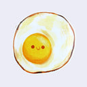 Illustration of a smiling fried egg on a white background