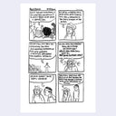 A six-panel black-and-white comic strip on a white page.