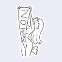 Outline of a person holding a 'No War' towel on a light purple background