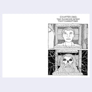 1 page excerpt of black and white panel comics - telling the story of a boy having Passover seder with his family.
