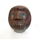Painted Daruma to make it look like its made of wood with blue eyes.