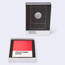 PANTONE Card holder shown in its black-and-white packaging box, with the red 2035 color card visible in the open tray below.