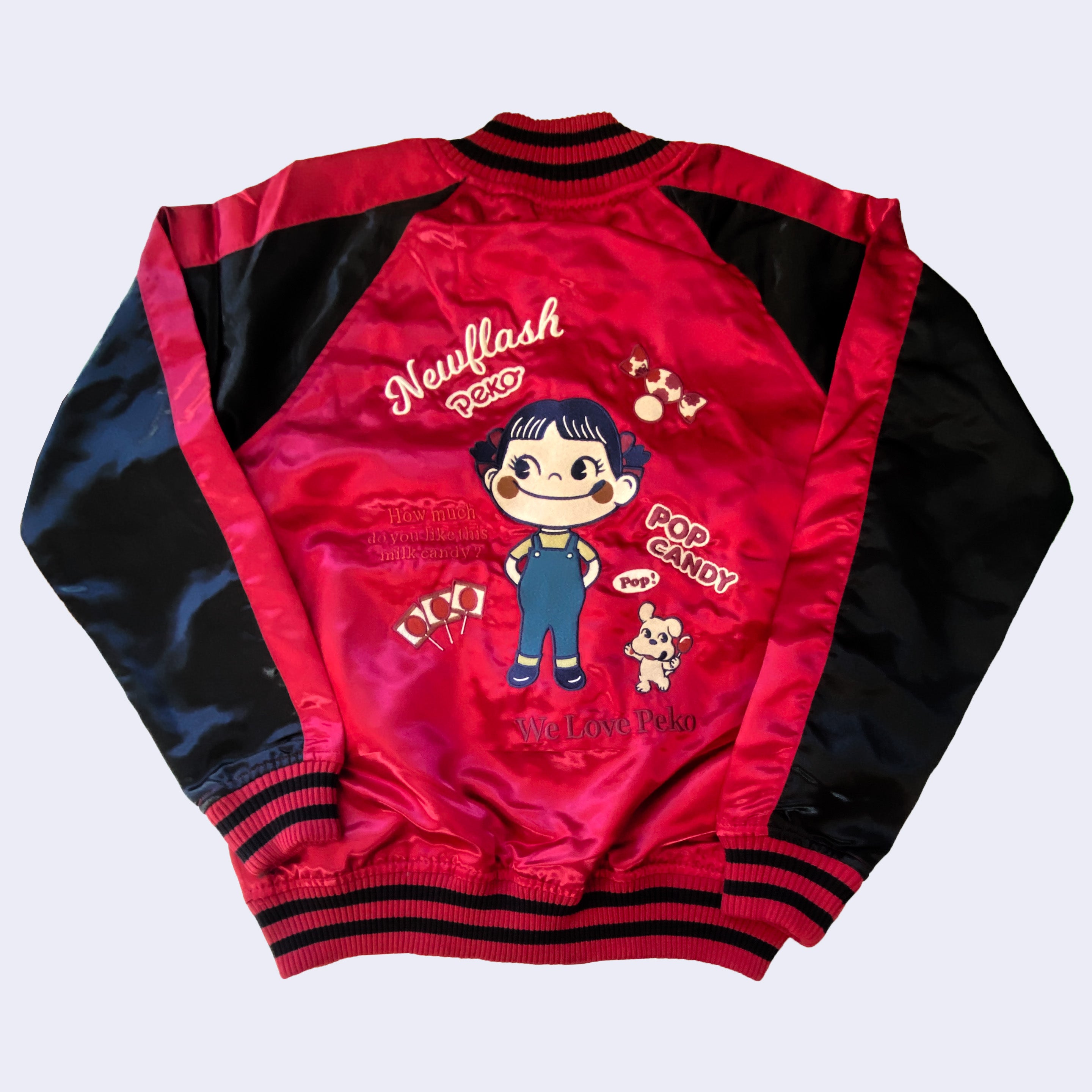 Peko Chan Pop Candy Sukajan Bomber Jacket (Red) – GiantRobotStore