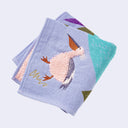 Fluffy Pelican Square Towel/Handkerchief (Purple)